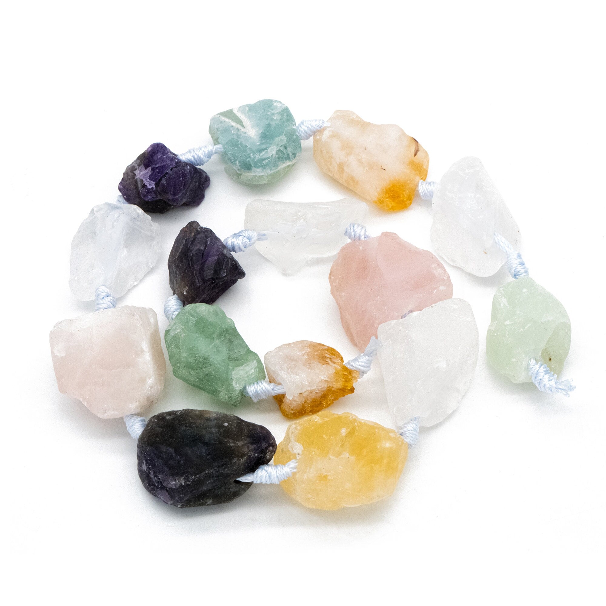 Natural Raw Crystal Nugget, Rough Gemstone Rocks, Raw Quartz Stone Beads, Mix Color Full strands (TR-052)
